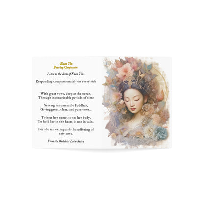Quan Yin Card - Mother of Compassion, Kuan Yin Gift Card, Blank Inside, Goddess of Compassion Spiritual Card Paper products 4.25" x 5.5" (Vertical) Coated (both sides) 1 pc
