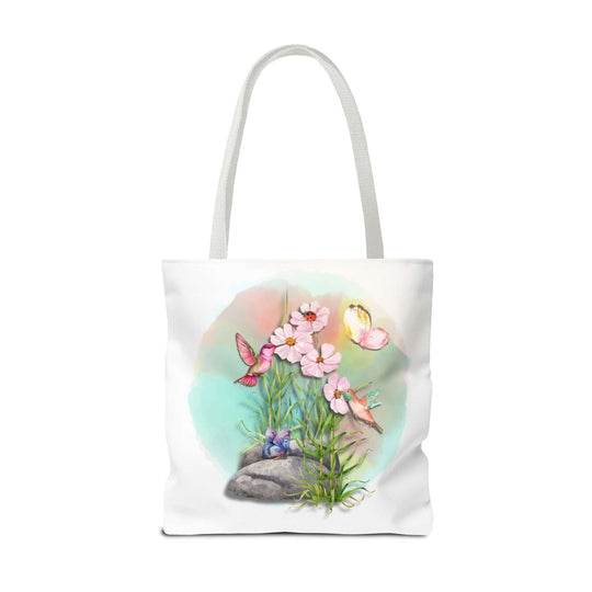 Spring Watercolor Nature-Inspired Tote Bag Bags Printify 18" × 18'' White