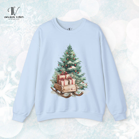 Vintage Christmas Tree & Sleigh Sweatshirt