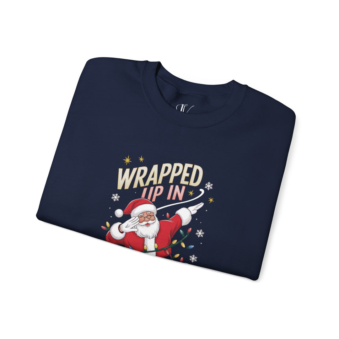 Santa Christmas Sweatshirt - Wrapped Up in Christmas Joy