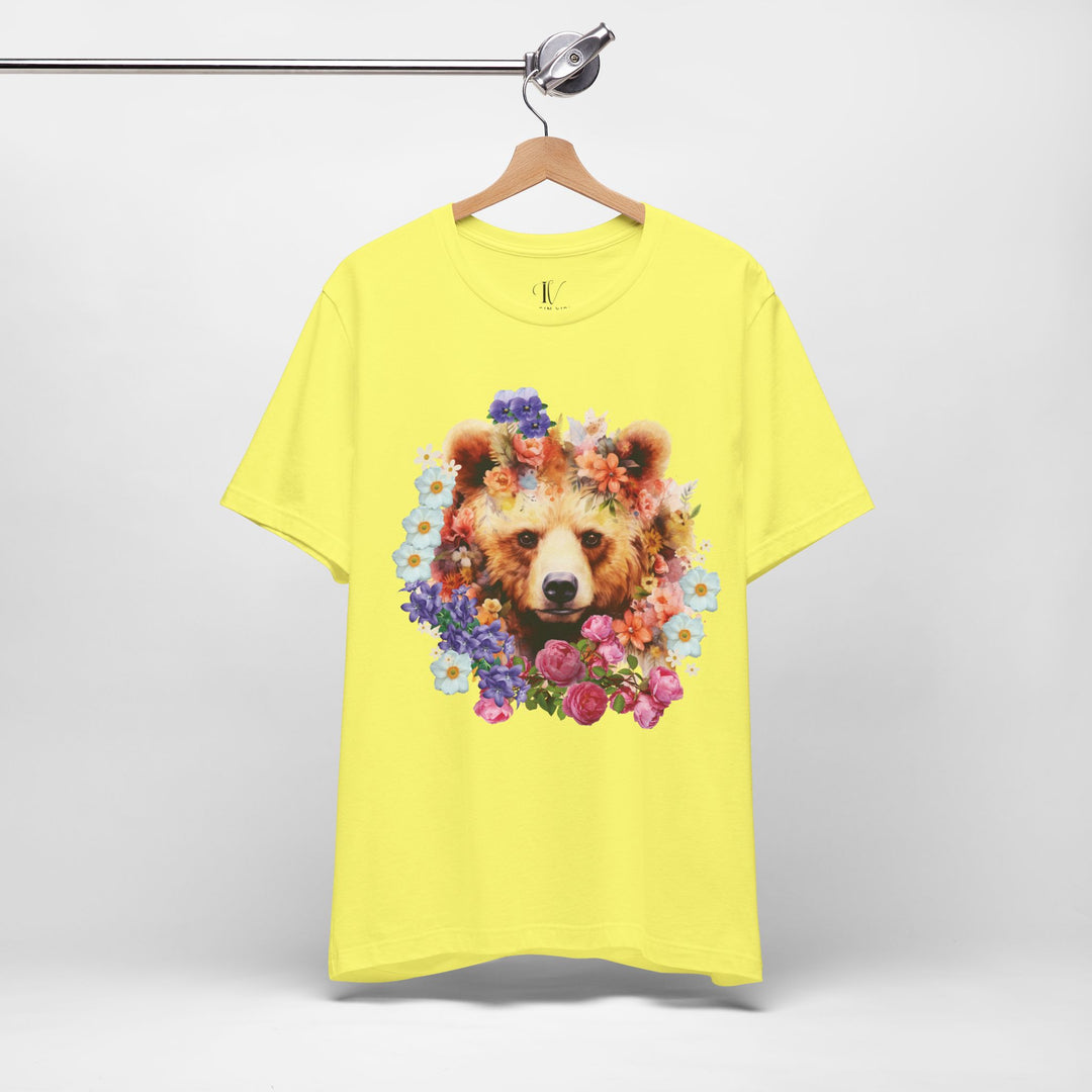 Bear Face Nature Tee T-Shirt Printify Yellow S