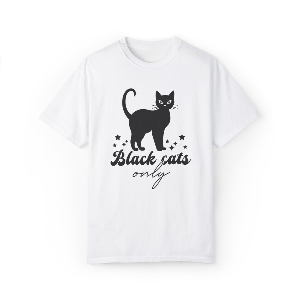 Black Cat Halloween T-Shirt T-Shirt Printify White S