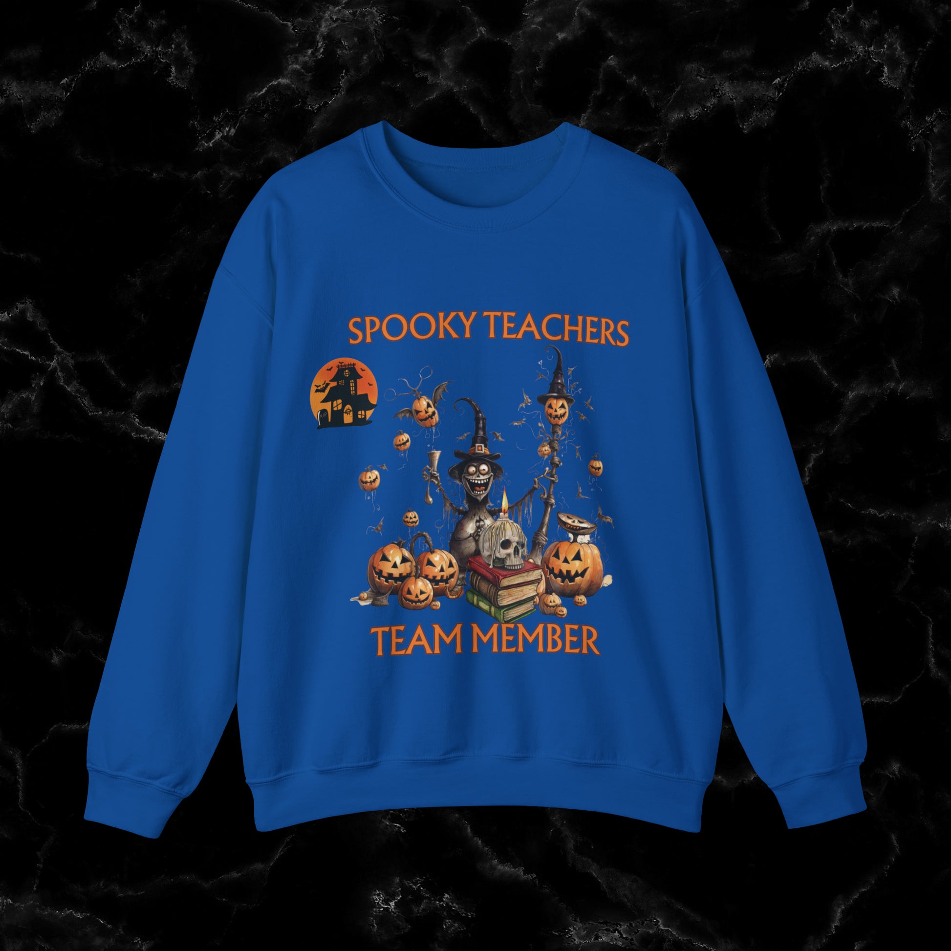 Spooky Teachers Sweatshirt - Embrace Feral Halloween Fun with this Halloween Spooky Sweatshirt for a Hauntingly Stylish Look Sweatshirt S Royal 