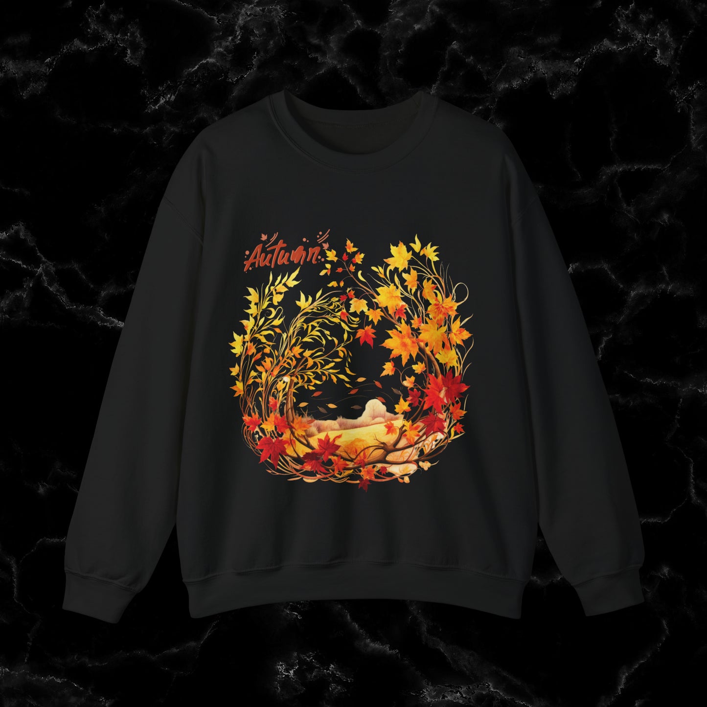 Autumn Sweatshirt | Fall Design | Fall Seasonal Sweatshirt | Autumn Lover Gift Sweatshirt S Black 