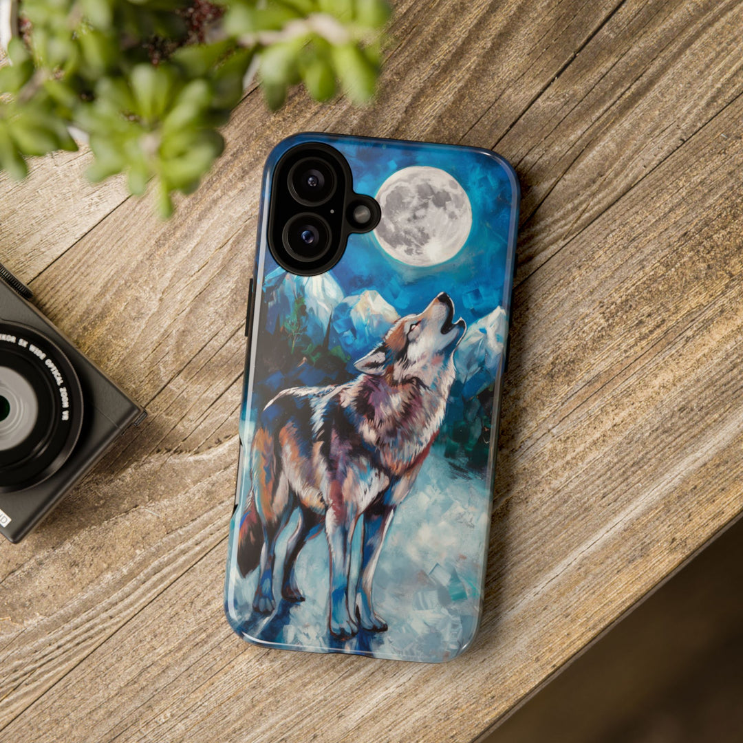 Wolf Howling Tough Case - Impressionist Style Phone Case Printify