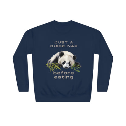 Just a Quick Nap Before Eating Sweatshirt | Embrace Cozy Relaxation | Funny Panda Sweatshirt Sweatshirt Navy Blazer S 