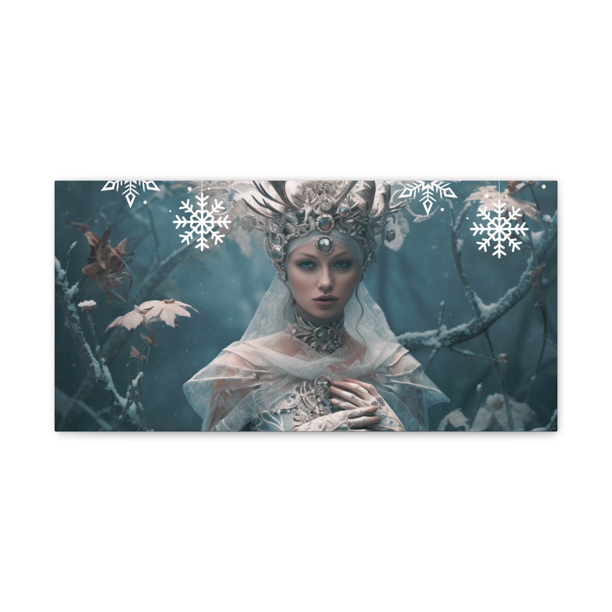 Enchanting Frozen Forest Queen | Canvas Gallery Wrap Art Canvas 20″ x 10″ 1.25" 
