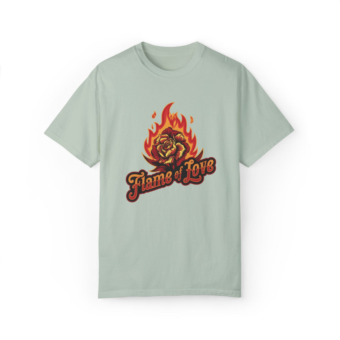 Flame of Love Unisex T-shirt with Rose T-Shirt Printify Bay S