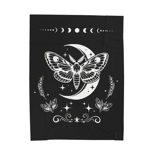 Velveteen Plush Blanket - Celestial Moth