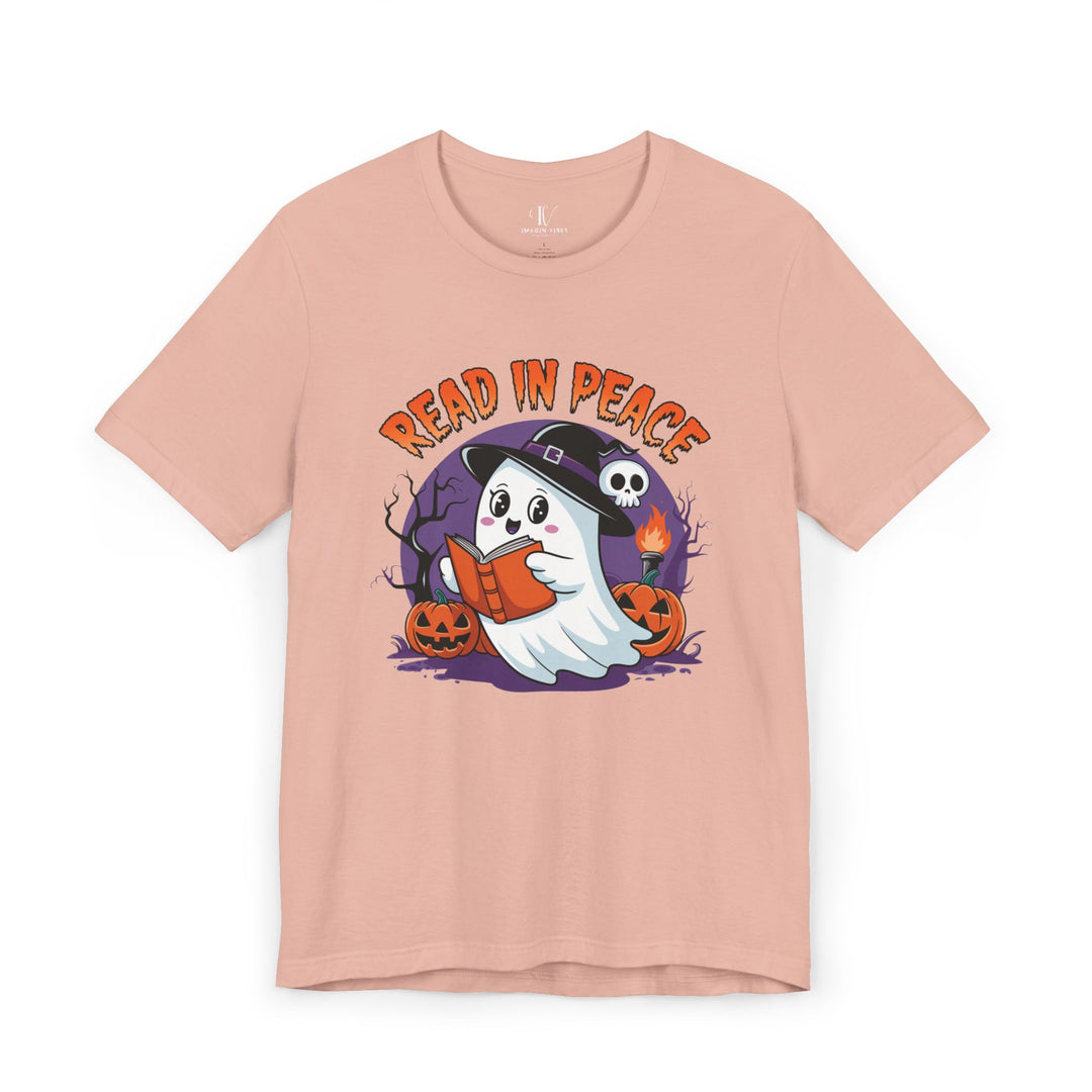 Read In Peace Ghost Halloween Bookworm T-Shirt