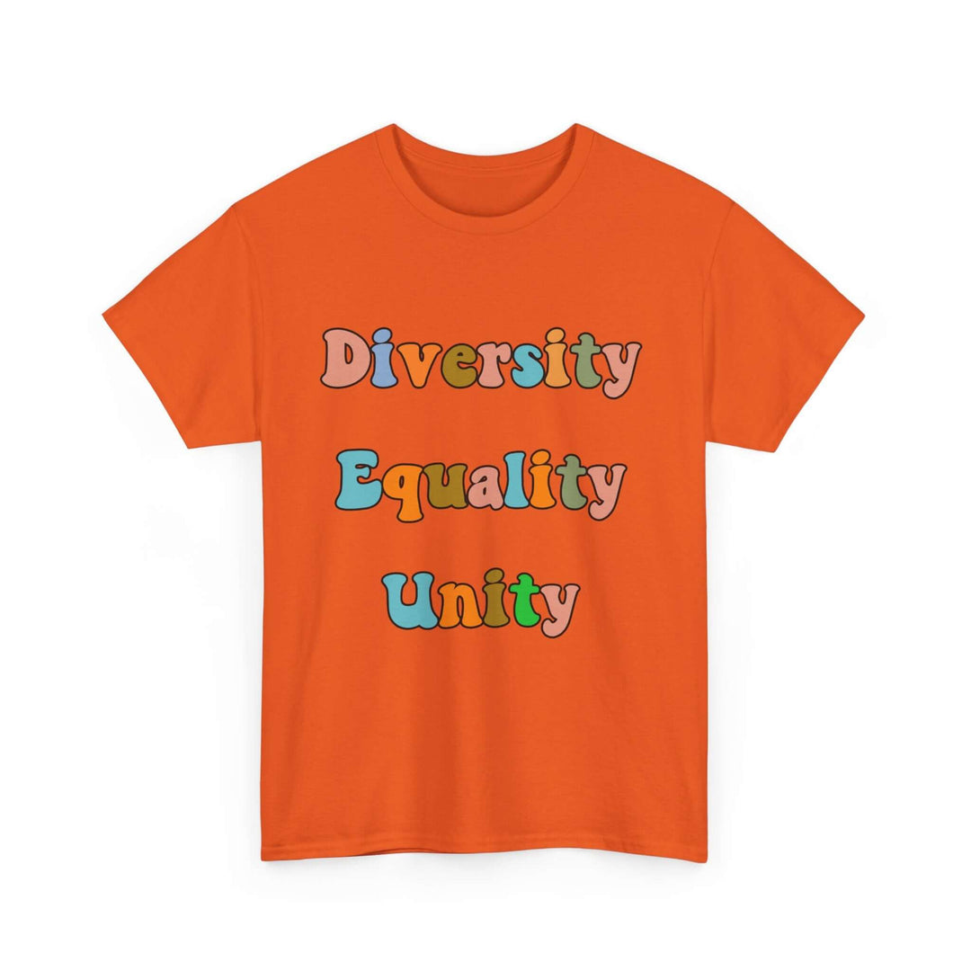 Diversity Equality Unity T-Shirt — Unity Day Anti-Bullying & Equal Rights Tee T-Shirt Printify Orange S