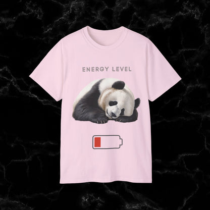 Nap Time Panda Unisex Funny Tee - Hilarious Panda Nap Design - Energy Level T-Shirt Light Pink S 