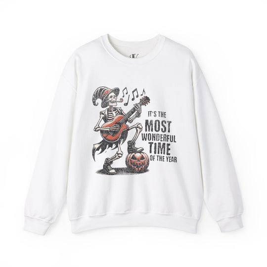 Skeleton Whimsical Crewneck Sweatshirt for Halloween and Fall