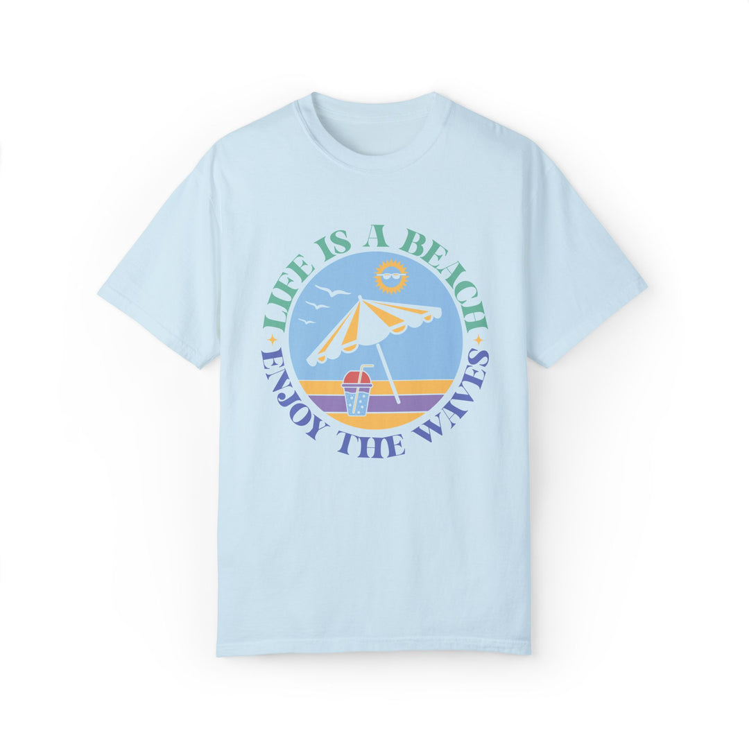 Summer Beach Life Garment-Dyed T-shirt T-Shirt Printify Chambray S