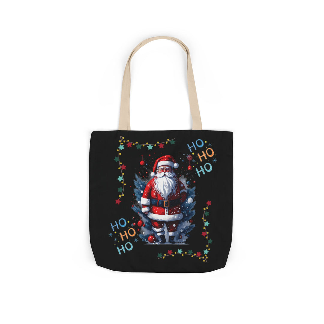 Ho Ho Ho Santa Claus Canvas Tote Bag Accessories Printify 18" × 18'' Beige