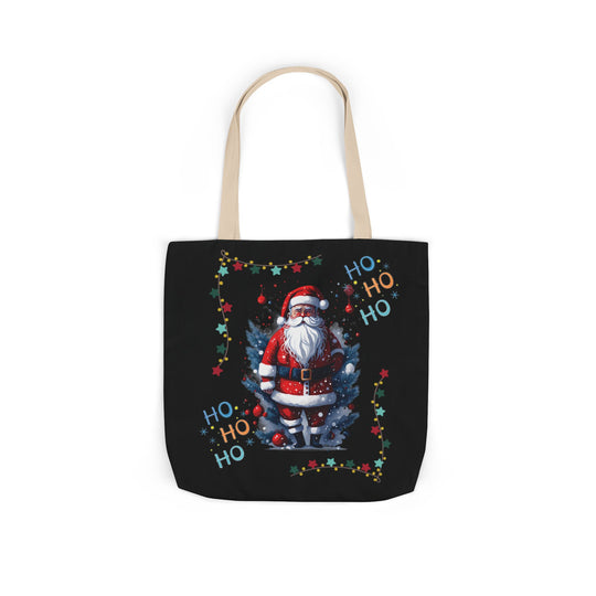 Ho Ho Ho Santa Claus Canvas Tote Bag Accessories Printify 18" × 18'' Beige