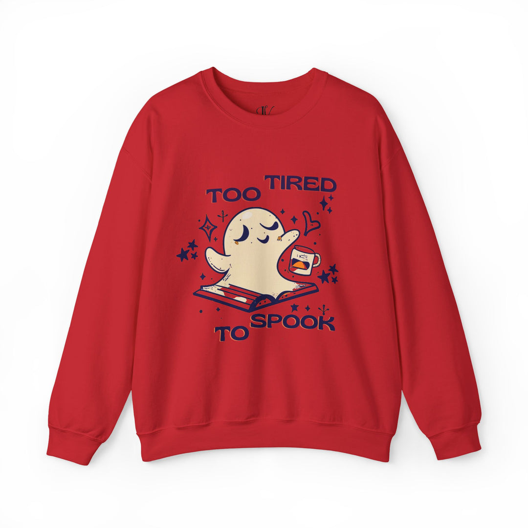 Hauntingly Bookish: Ghost Reader Sweatshirt Sweatshirt Printify S Red