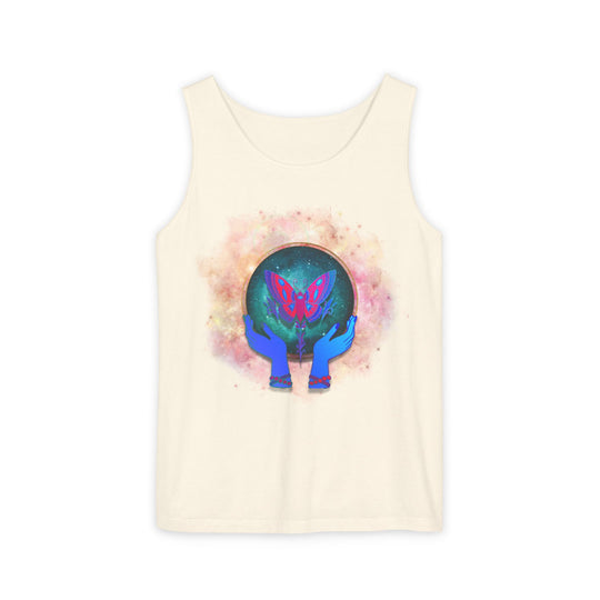 Cosmic Butterfly Unisex Tank Top - Mystical and Spiritual Tank Top Printify Ivory S