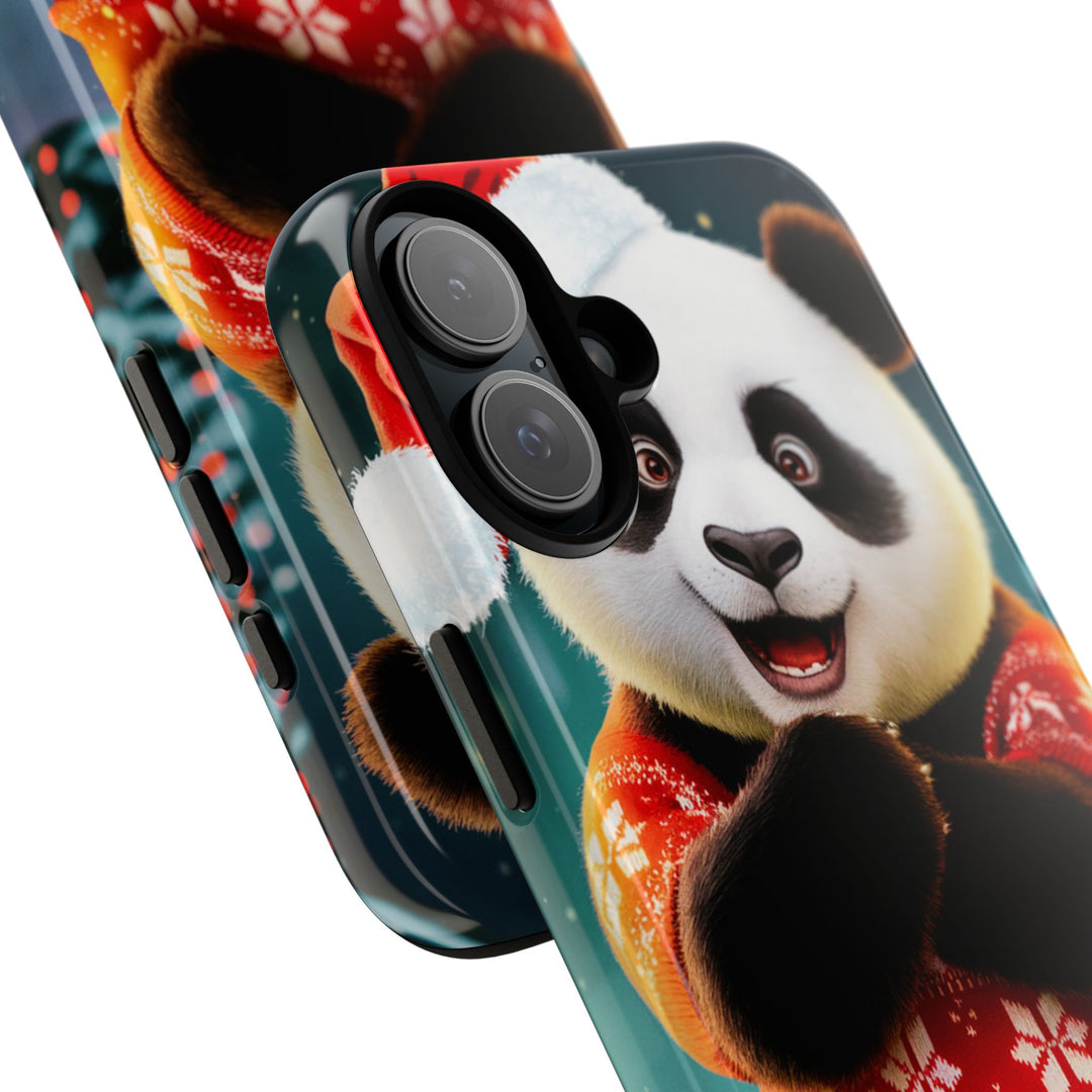 Phone Case - Festive Christmas Panda in Sweater Phone Case Printify