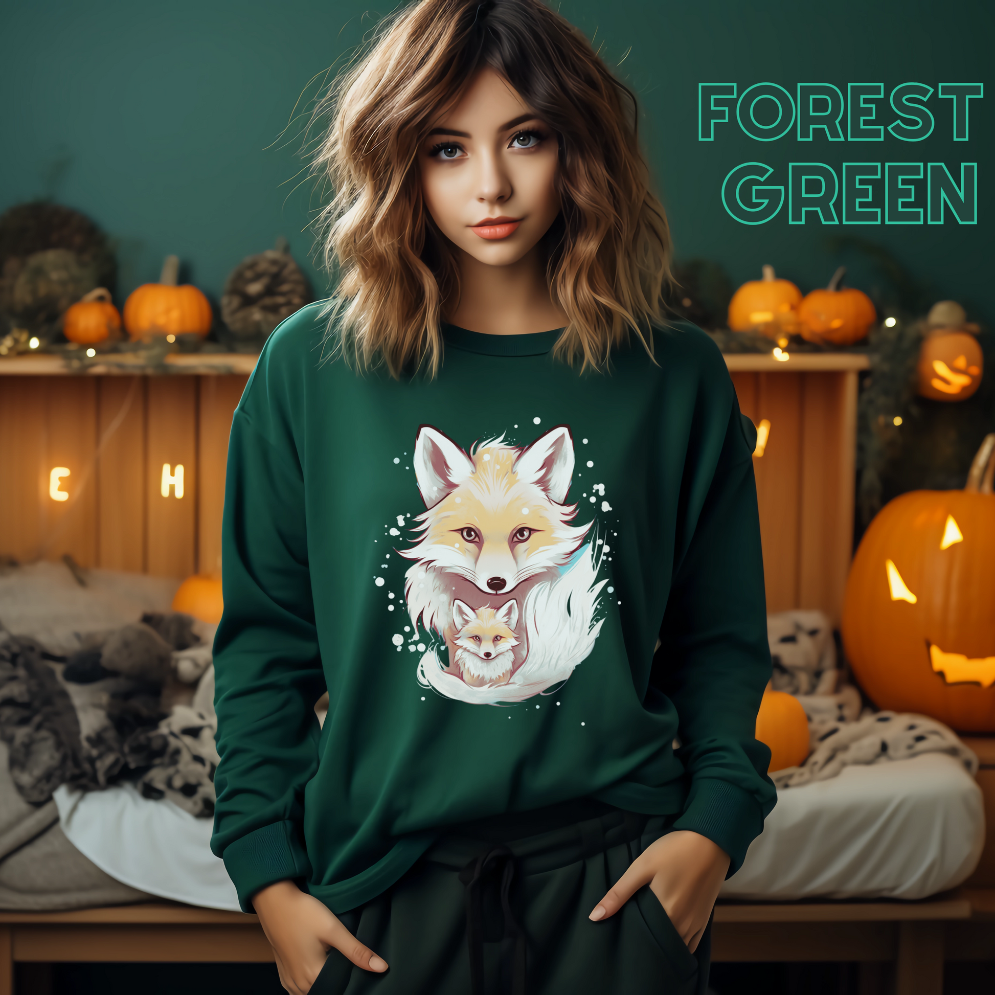 Cozy Cute Fox Cottagecore Sweatshirt | Vintage Forest Witch Aesthetic Sweater with Foxes Sweatshirt   