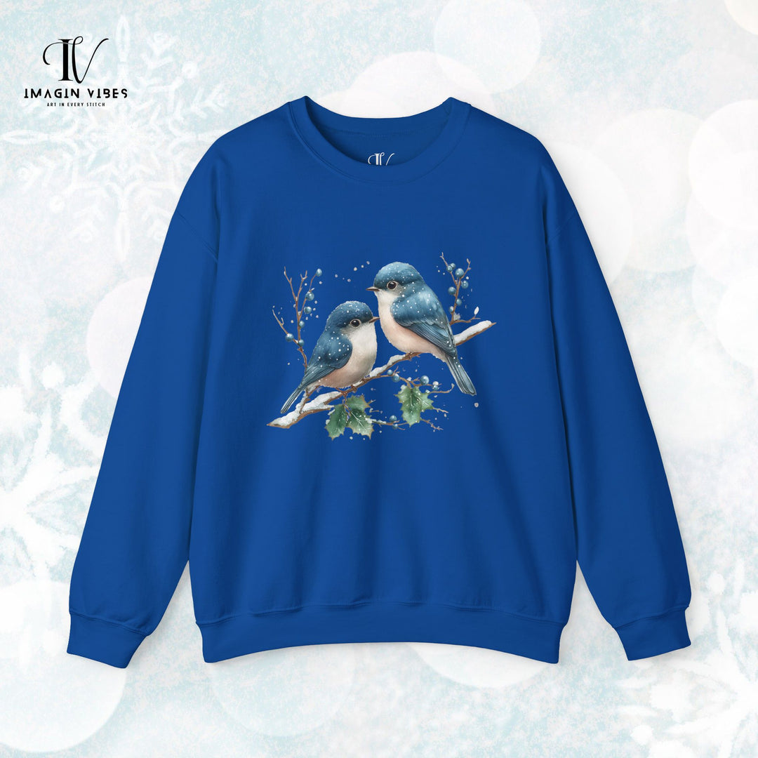 Winter Blue Jay Birds Sweatshirt