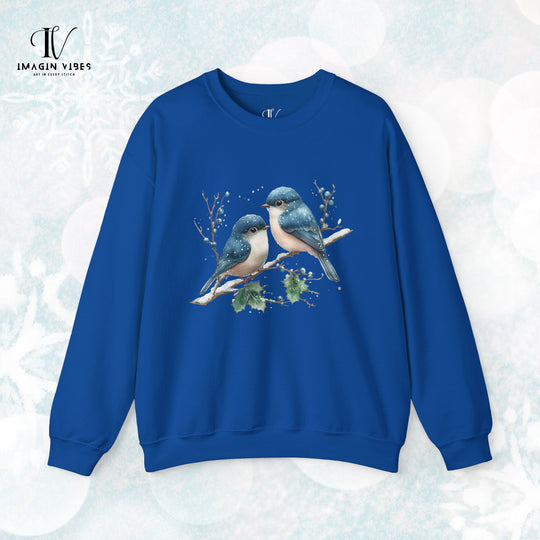 Winter Blue Jay Birds Sweatshirt