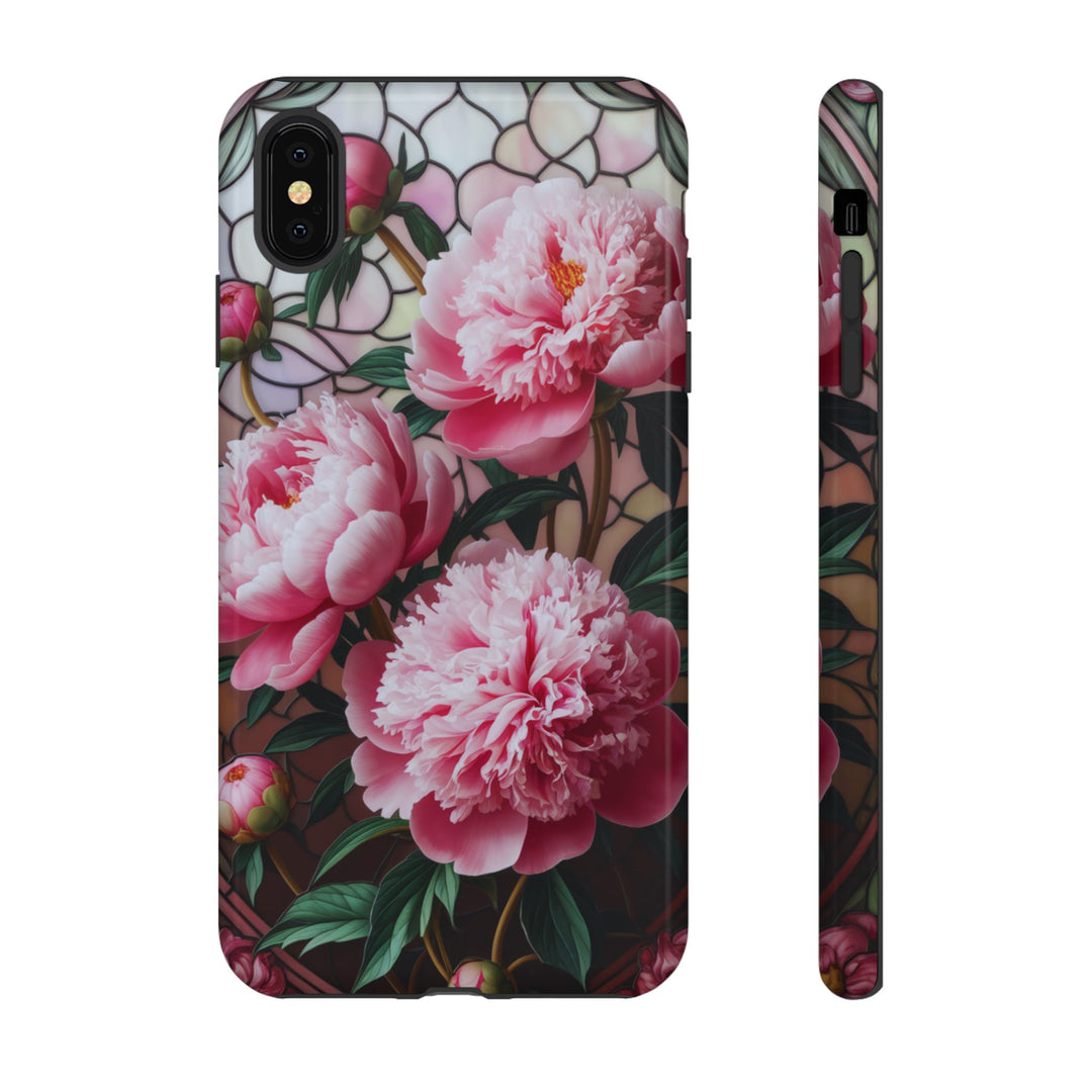 Phone Case Art Deco Pink Peonies Phone Case Printify