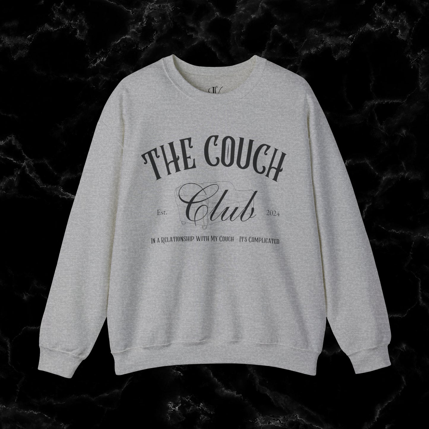 The Couch Club Crewneck Sweatshirt – Funny, Vintage, and Oversized: The Perfect Gift for Her and Your Best Friend Sweatshirt S Sport Grey 