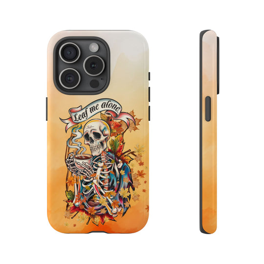 Phone Case - Leaf Me Alone Gothic Skeleton Phone Case Printify iPhone 15 Pro Glossy