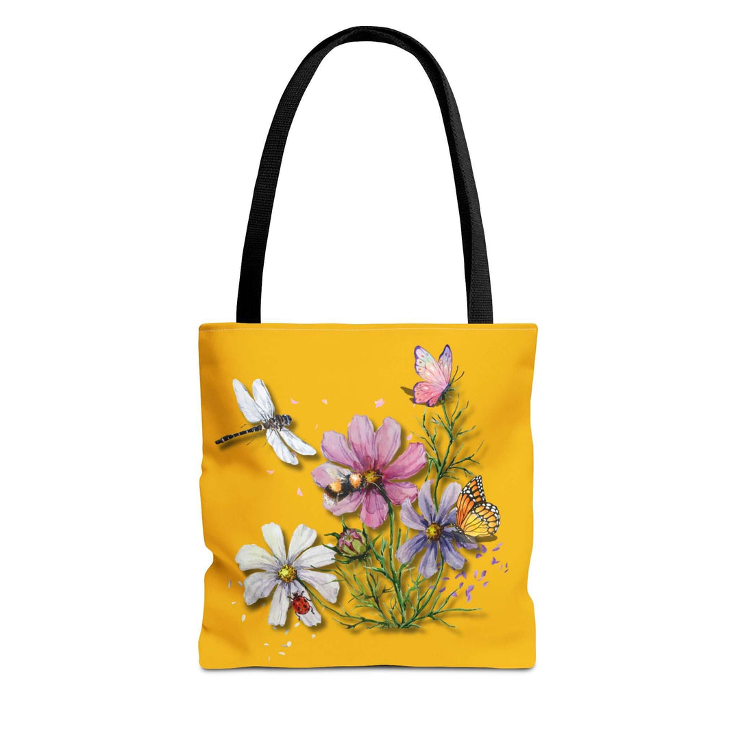 Dragonfly Nature-Inspired Watercolor Tote Bag Bags Printify 13" × 13'' Black