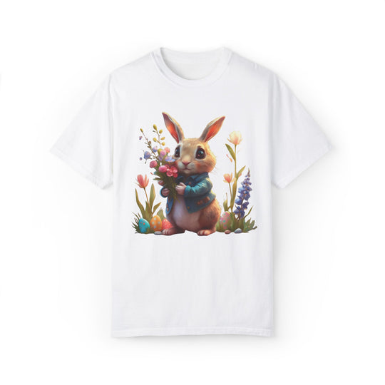 Bunny Bouquet T-shirt - Easter Spring Unisex Tee T-Shirt Printify White S