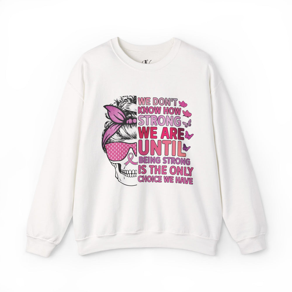 Breast Cancer Awareness Sweatshirt - Strength and Hope Sweatshirt Printify S White