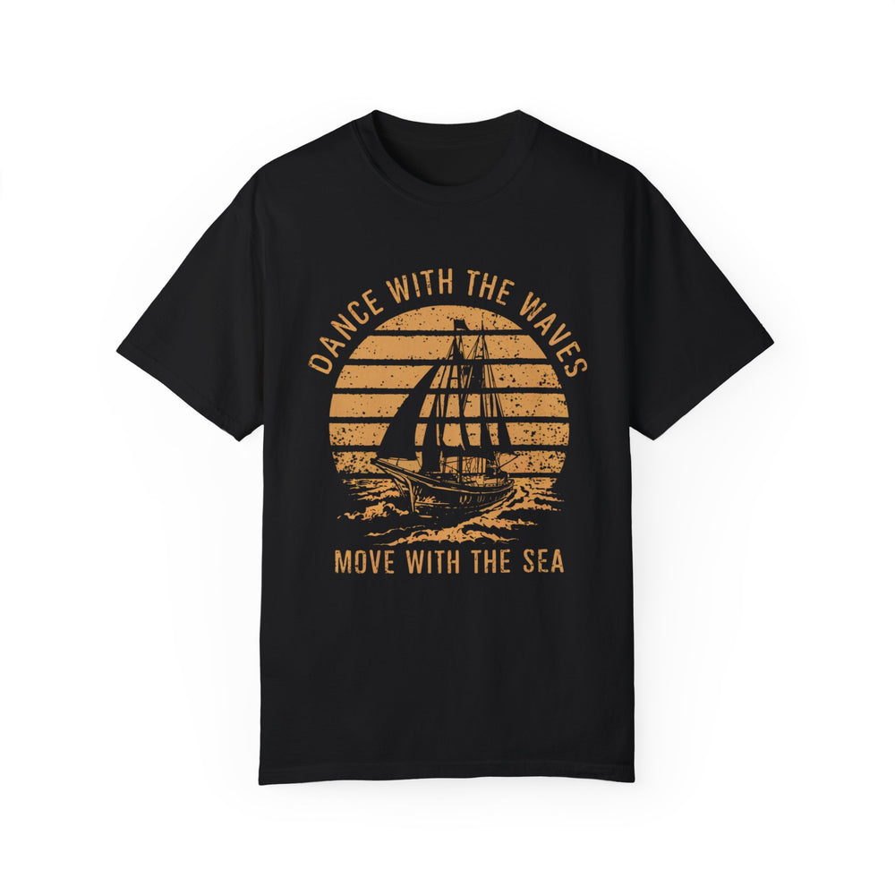 Motivational Sailboat Sunset Unisex T-shirt T-Shirt Printify Black S