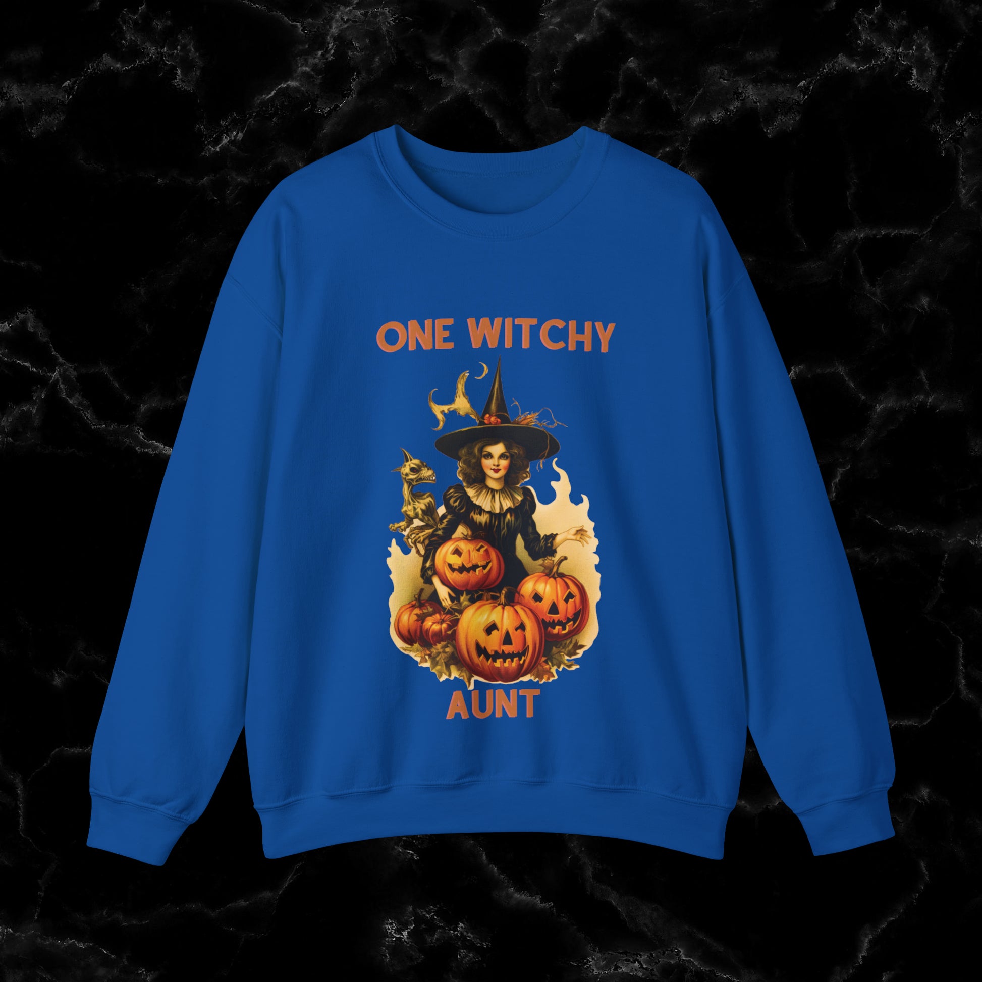 One Witchy Aunt Sweatshirt - Cool Aunt Shirt, Feral Aunt Sweatshirt, Perfect Gifts for Aunts, Auntie Sweatshirt Sweatshirt S Royal 