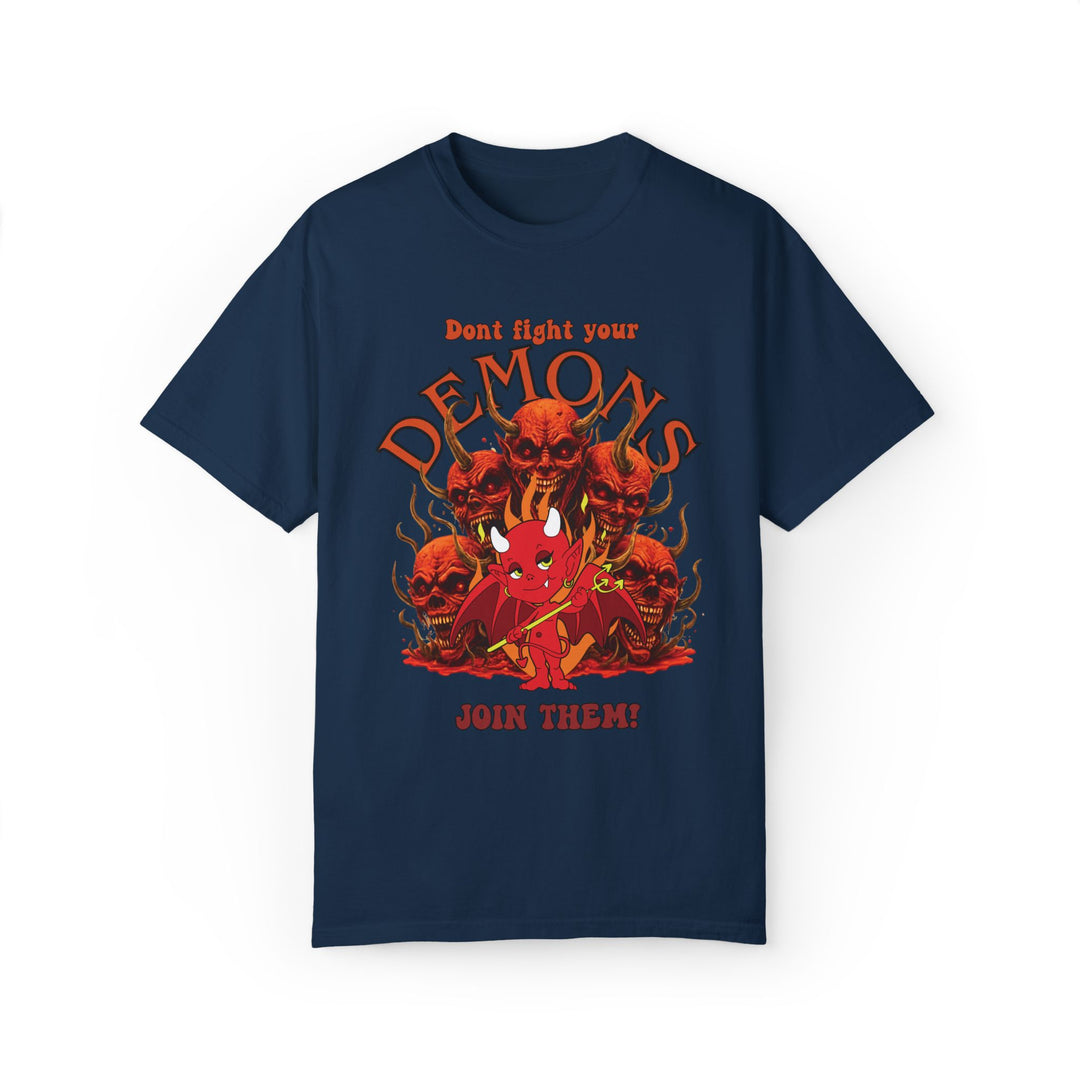 Demon Graphic T-shirt T-Shirt Printify True Navy S