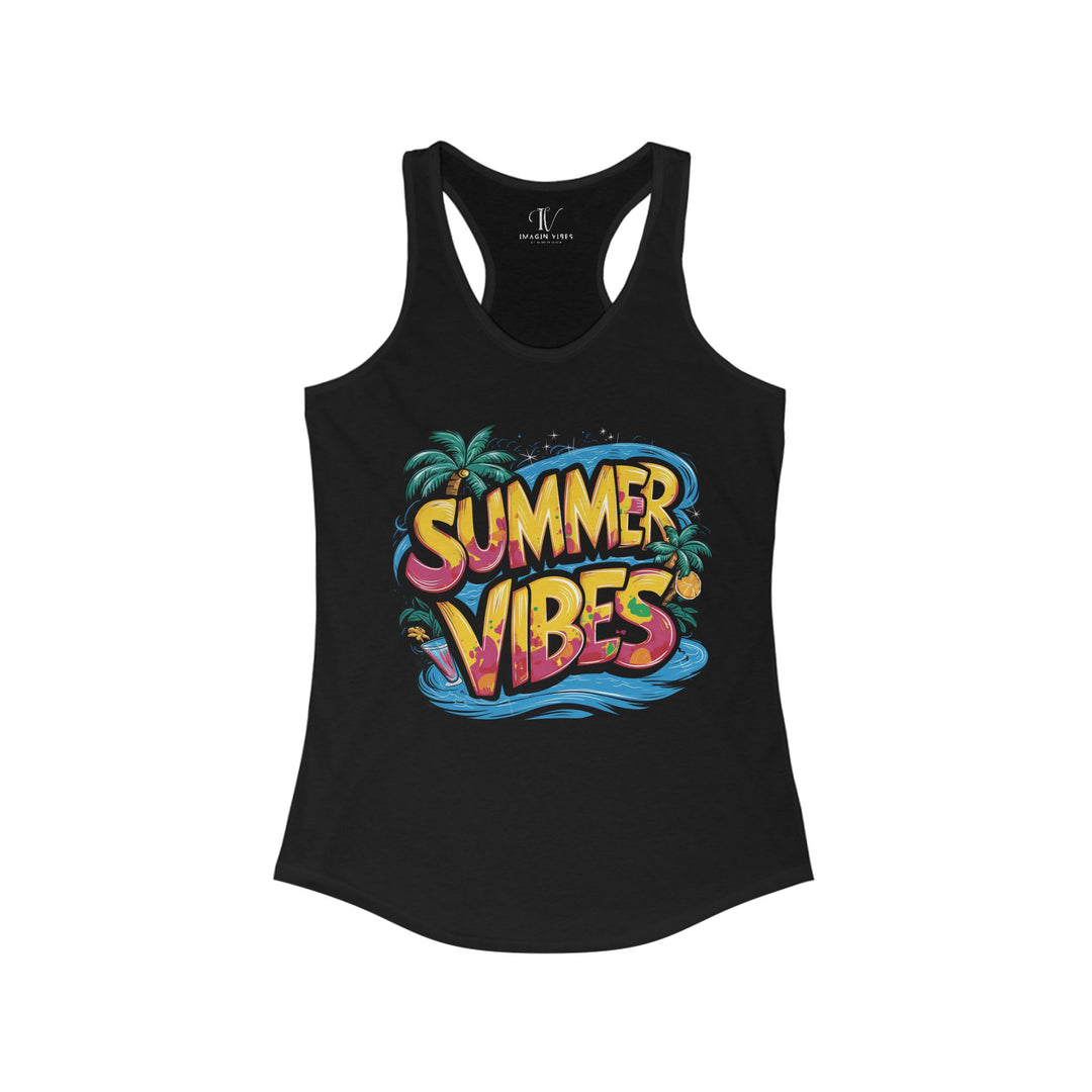 Summer Vibes Racerback Tank Tank Top Printify XS Solid Black