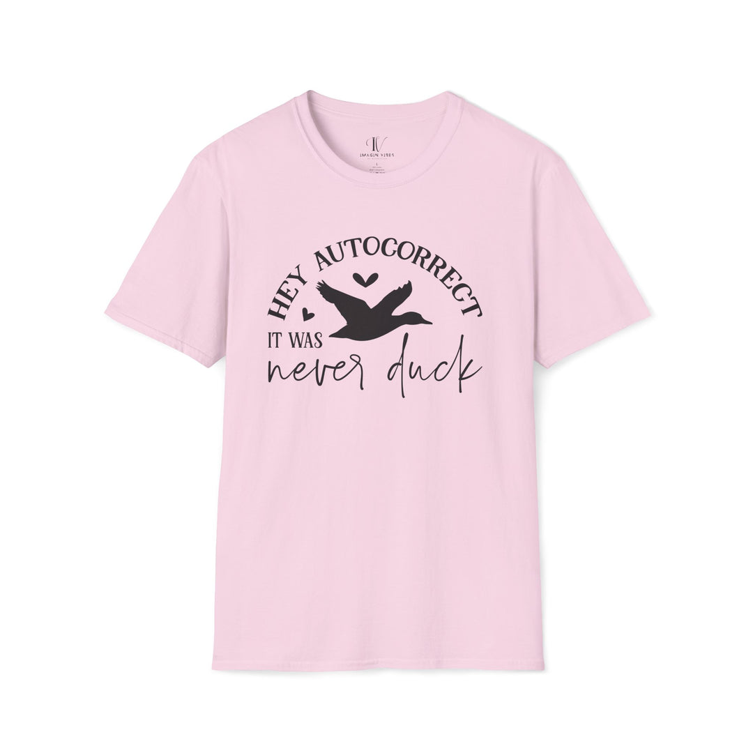 Humorous Autocorrect Duck T-Shirt T-Shirt Printify Light Pink S