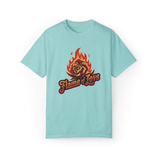 Flame of Love Unisex T-shirt with Rose T-Shirt Printify Chalky Mint S