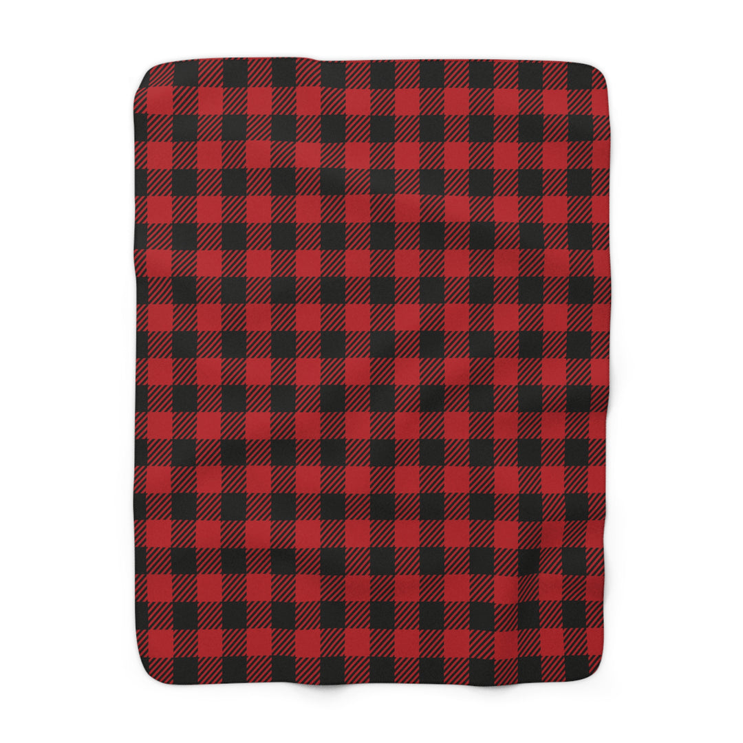 Sherpa Fleece Blanket - Buffalo Check Pattern