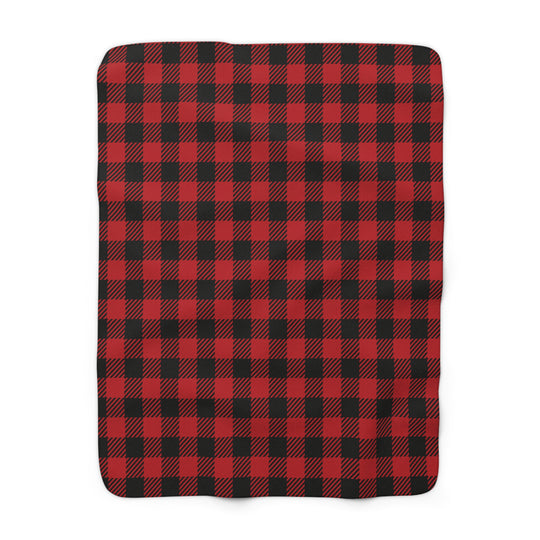 Sherpa Fleece Blanket - Buffalo Check Pattern