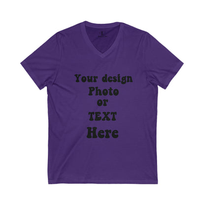 Express Your Unique Style with Our Custom V-Neck T-shirt - Personalized with Your Design, Photo, or Text | Made in USA V-neck S Team Purple 