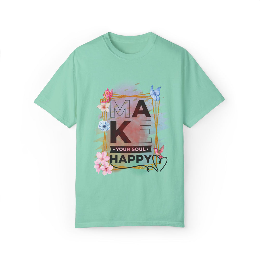 Motivational Watercolor T-Shirt - Make Your Soul Happy T-Shirt Printify Island Reef S