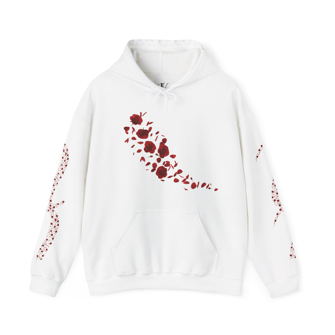 Romantic Rose Hoodie Hoodie Printify White S