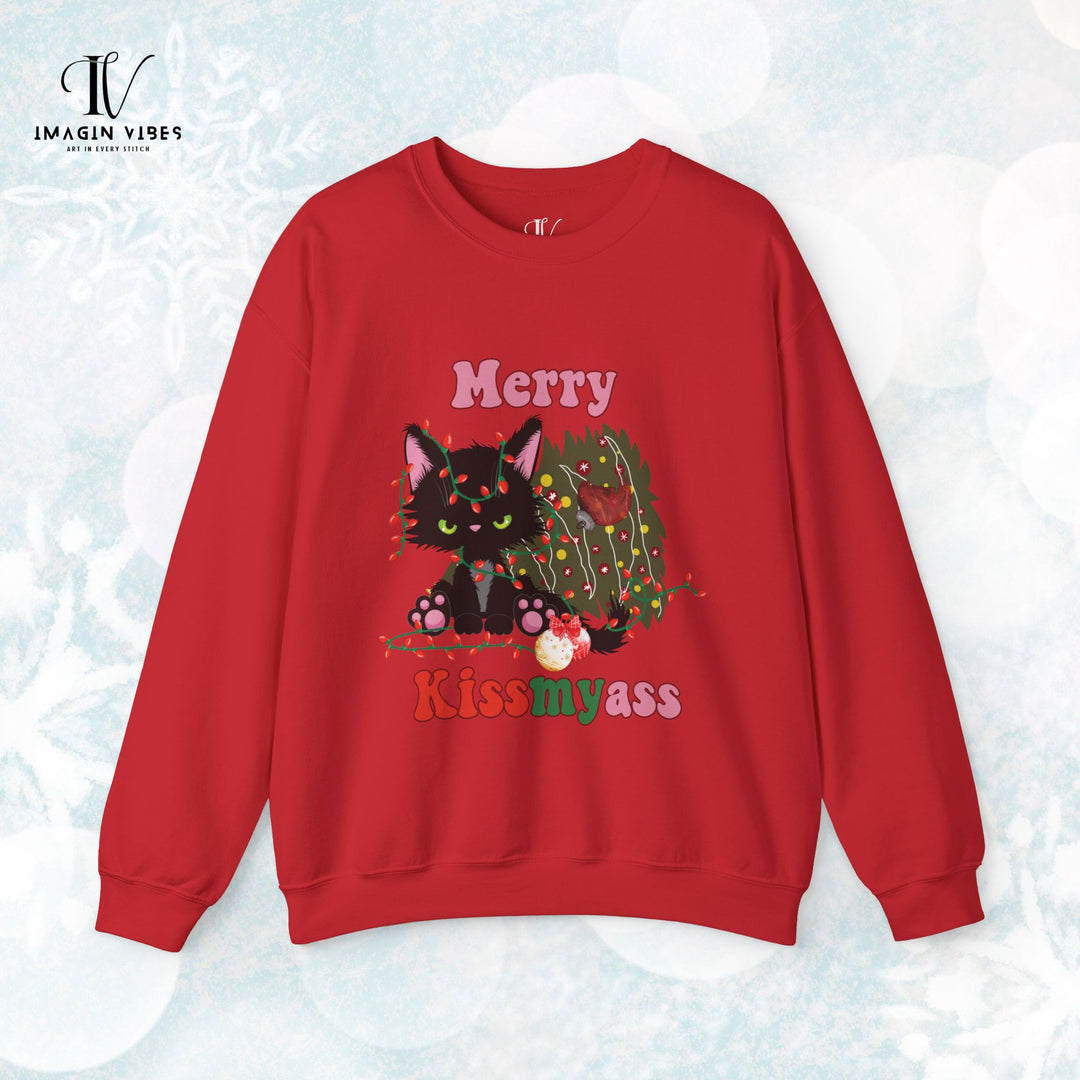 Merry Kiss: Funny Cat Sweatshirt