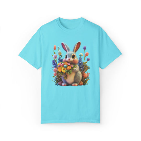 Bunny Bouquet T-shirt T-Shirt Printify Lagoon Blue S