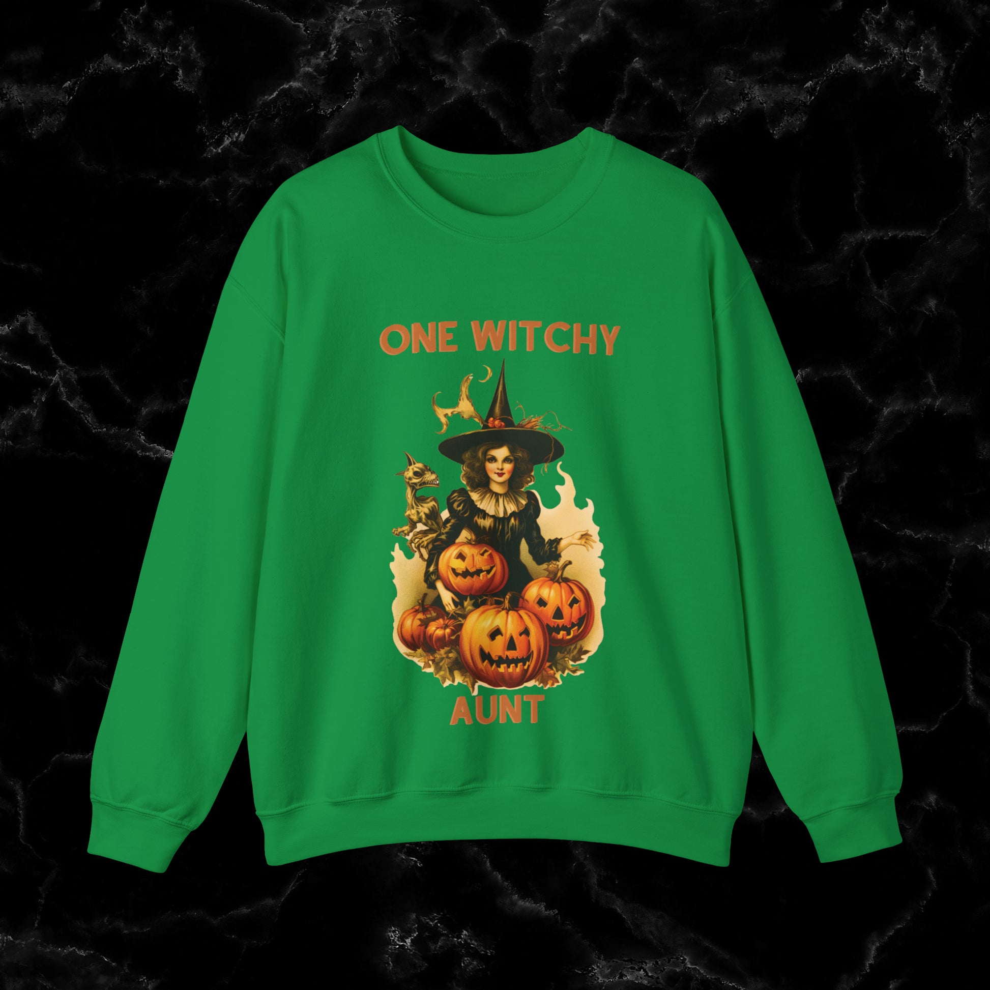 One Witchy Aunt Sweatshirt - Cool Aunt Shirt, Feral Aunt Sweatshirt, Perfect Gifts for Aunts, Auntie Sweatshirt Sweatshirt S Irish Green 