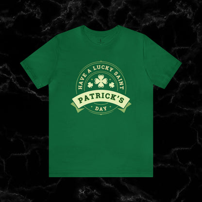 Lucky Saint Patrick's Day Shirt - St. Paddy's Day Lucky Irish Shamrock Leaf Clover Flag Beer T-Shirt T-Shirt Kelly XS 