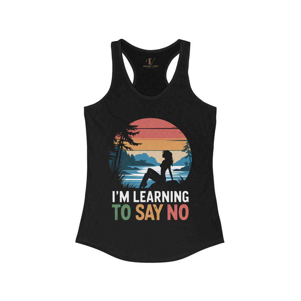 Racerback Tank Top Retro 'I'm Learning to Say No'