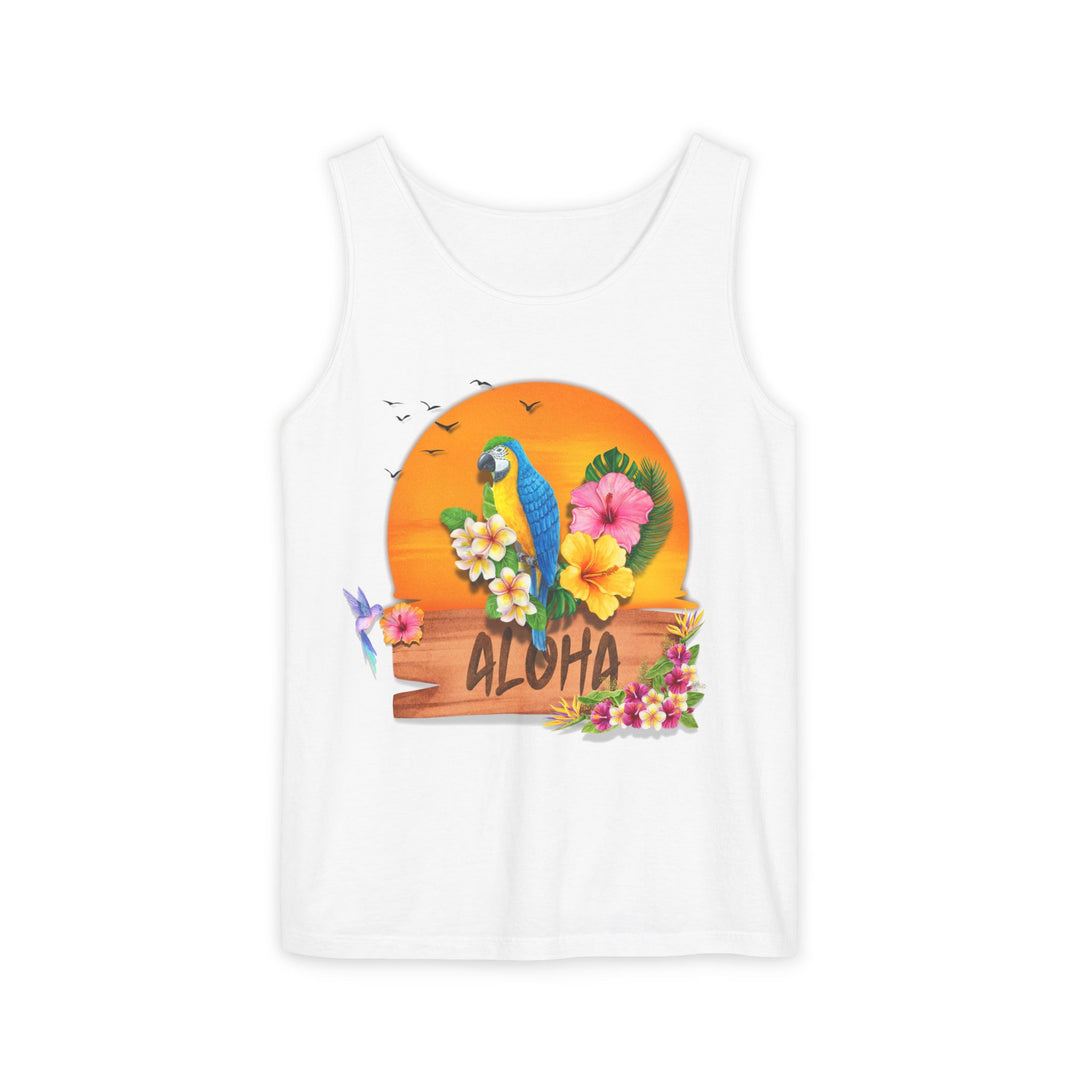 Tropical Parrot Aloha Tank Top Tank Top Printify White XS