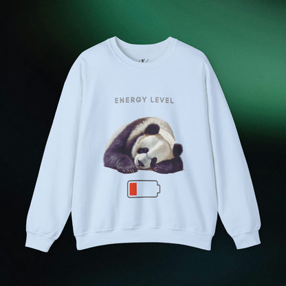Energy Level Panda Unisex Heavy Blend Crewneck Sweatshirt Sweatshirt S Light Blue 